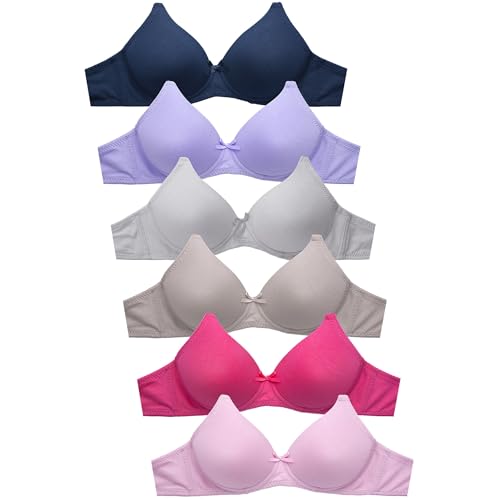 Image of Mamia Women's Basic Plain Bras, Pack of 6