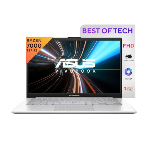 Image of ASUS Vivobook Go 14, AMD Ryzen 5 7520U Processor, 8GB RAM,512GB SSD,AMD Radeon iGPU, 14 inch FHD, Windows 11,M365 Basic (1Year)*,Office Home 2024, Silver, 1.38 kg, E1404FA-EB2521WS, Thin & Light Laptop