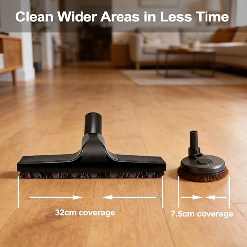 Image of ANBOO 32mm 1 1 /4 inches Vacuum Hardwood Floor Attachment Accessories Deluxe Extra Large Hardwood Brush 1-1 /4inch Multi Surface Vacuum Attachments 360 Degrees Swivel Head Hard Floor Brush