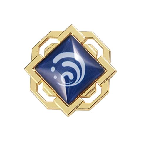 HTBH For Genshin Impact Brooch Hot Game Badge, Eye Of God Alloy 7 Elements Badge Luminous Metal Character Animation Pendant Pin Pins Anime Cartoon Collection,1 pcs Cover