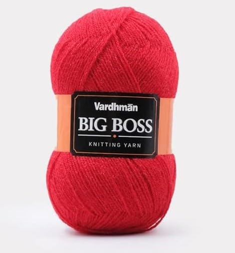 Image of NTGS Vardhman Big boss Wool Hand Knitting Soft Fingering Hank Yarn (1 Ball 200 gram Each) (Dark Gajri Shade no-45, 400 Gram)