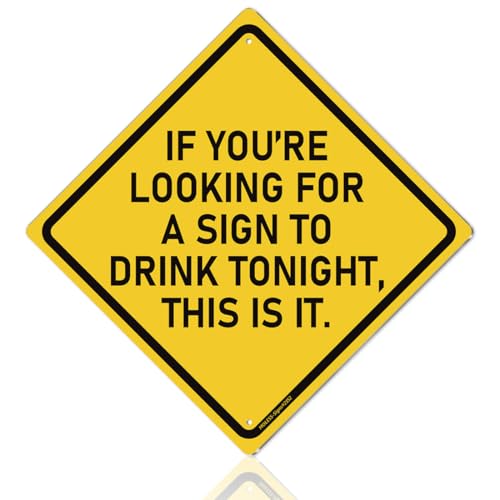 MOLESS Drink Tonight Bar Sign | 12x12″ Durable Funny Man Cave Decor Metal Beer Signs Wall Decorations for Home Bar/Basement/Garage/Mancave, 2352
