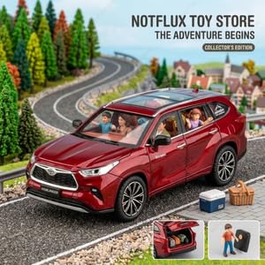 Image of 1:24 Scale Highlnder Hybrid Diecast Car Model - Metal Pull-Back Car with Sound, Lights, Super Openable Doors, Toy for Boys & Kids (Multicolor) (Pack of 1)