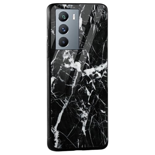 Image of COLORflow Back Cover Compatible with iQOO 9 SE 5G | Black Marble White | Shockproof TPU Bumper Cover with Camera Protection Back Cover Compatible with iQOO 9 SE 5G