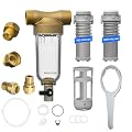 Waterdrop Spin Down Sediment Filter, Backwash Whole House Water Filter System for City/Well Water, 100 Micron+500 Micron, 1" MNPT + 3/4" FNPT + 3/4" MNPT, Traps Sand, BPA Free