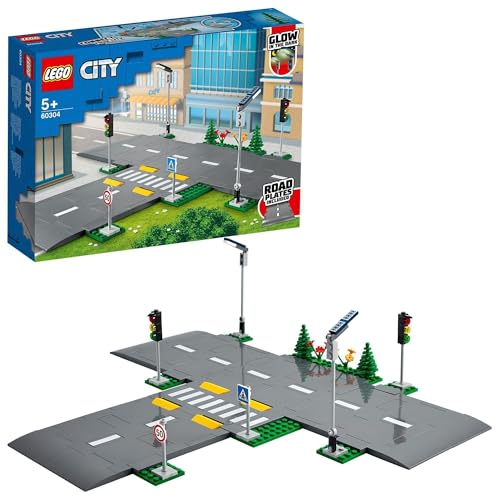 LEGO City Straßenkreuzung mit Ampeln, Bauset mit im Dunkeln leuchtenden...