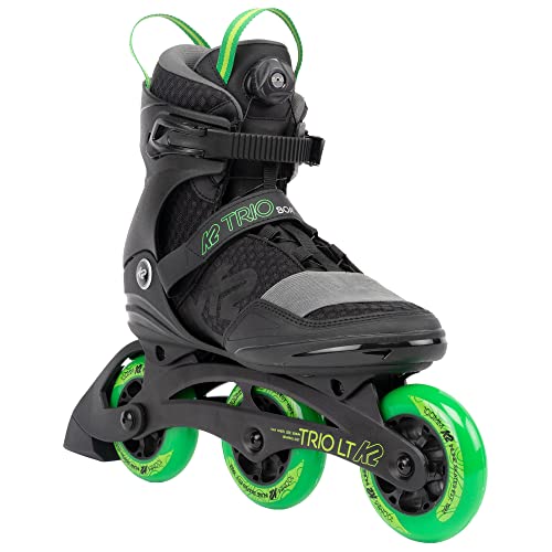 K2 SKATE Trio Lt 100 Boa, Color: Black/Green, Size: 11 (I220202301110)