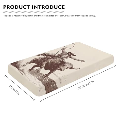 Image of Western Cow Baby Crib Sheets for Boys Cowboy Cribs Sheet Nursery Bedding Set Fitted Breathable Crib Mattress Cover Nursery Decor Toddler Gifts, 25x52 inch, Machine Washable