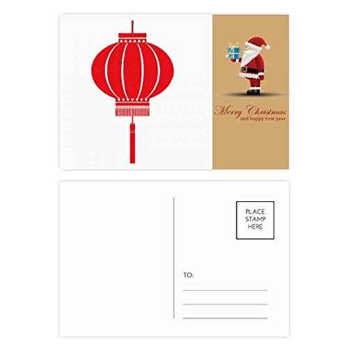 Cartes postales chinoises traditionnelles de Noël au design rouge raffiné