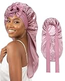 AWAYTR Long Satin Bonnet for Braids - Double Layer...