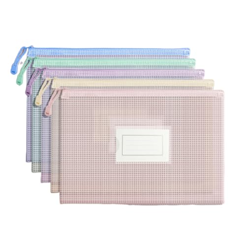 ジッパー式ファイル袋 5個入り クリアファイル a4ファイル 書類ケース 小学生 書類整理 分類収納 仕事/学習用 5色セット