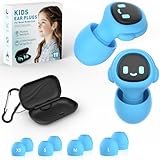 Kids Ear Plugs for 5-12 Yr, 27 dB Noise Reduction Extra Small Earplugs, Ear Plugs for Kids for Noise Sensitivity, Socializing, Sleep, Focus, 4 Sizes Ear Tips in XS-L (Blue)