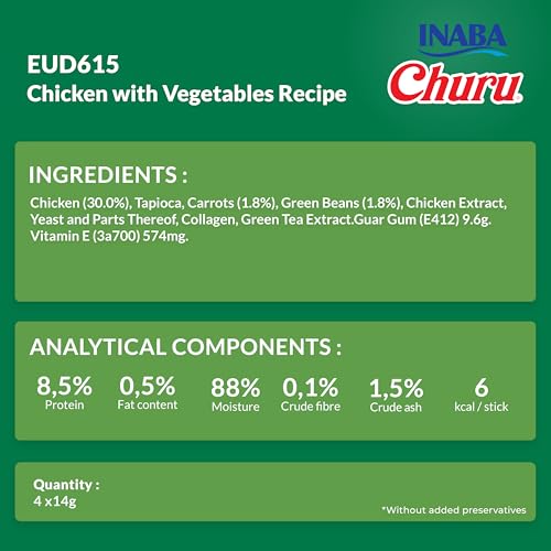 Churu Dog Snack Puree Chicken, topping appétissant pour chien difficile - 10