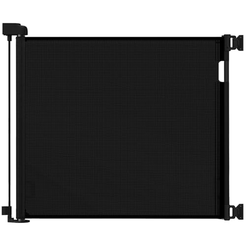 Image of Veraste Retractable Baby Gate for Doorways and Stairs, Mesh Safety Gate for Pet, Indoor & Outdoor Use, One-Hand Operation, Easy Installation, 33.6" Tall, Expands to 55" Wide（Black,33.6"x55"