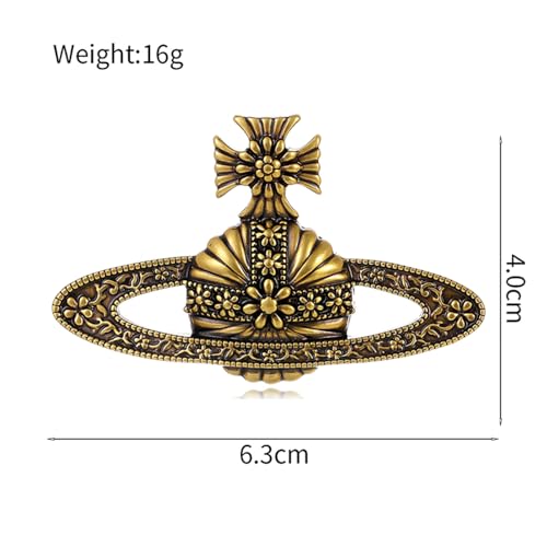 Image of Dreuyet Saturn Planet Brooch Pin for Women Ladies Dainty Rhinestone Star Lapel Pin Cubic Zirconia with Crystal Planet Brooch Fashion Dress Accessories Jewelry for Suit Clothing Jackets Badges