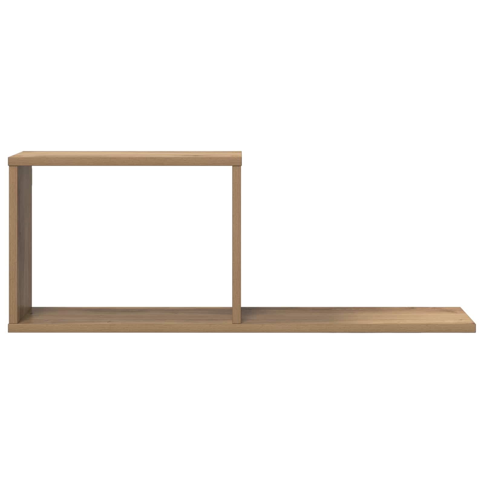 Juego de 2 estanterías flotantes de roble Artisan, estantes de pared de madera, 80 x 15 x 30 cm, estantes colgantes con soporte invisible, juego de tablero de pared para salón, oficina y