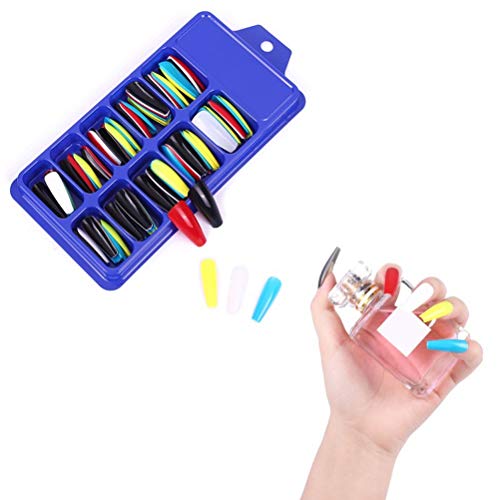buycheapDG(JP) ネイルカバー ネイルチップ ロング 偽の爪 オーバル つけ爪 偽爪 ジェルネイル ネイルアート diy プロ 初心者 ネイル用品 フルカバー デコレーション 付け爪 ネイル飾り 100枚入り