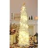 Hmasyo 5 ft pop up christmas tree with timer lights white tinsel christmas tree collapsible artificial pencil christmas tree for indoor home apartment porch holiday party decorations  urban country home decor