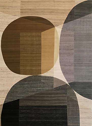 Peinture murale salon abstrait géométrique patchwork 50x70cm x3
