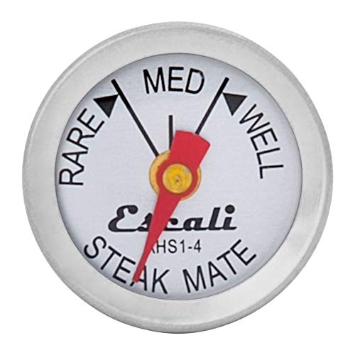 Escali Ahs1-4 Easy Read Mini Steak Thermometer Set, Dial Reads Rare, Medium & Well, Dishwasher Safe, Silver #TOP4