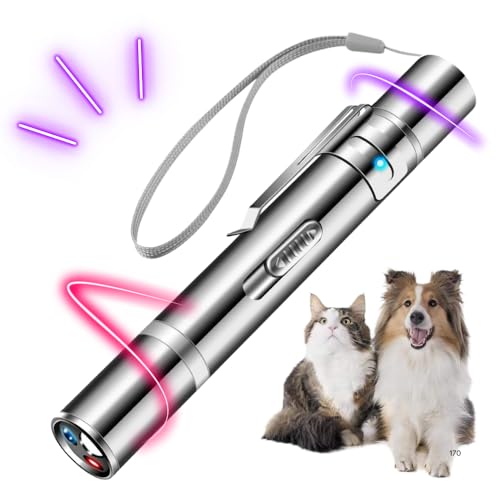 Image of USB Rechargeable Cat Laser Toy - 7-in-1 Interactive Laser Light Pointer - Multi-Pattern Lazer Lights for Cats - Cat Toys Play - Powerful Stimulation Toy with UV Light & Flashlight