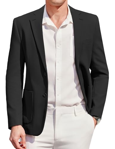 COOFANDY Mens Casual Sport Coat Blazer Two Buttons Knit Lightweight Suit Jackets