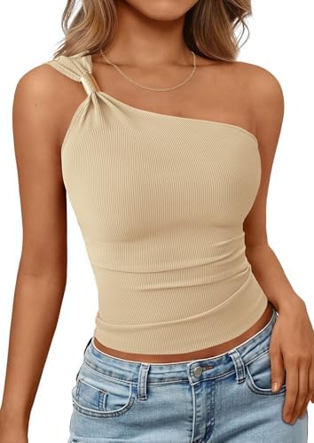 PRETTYGARDEN One Shoulder Going Out Tops for Women Trendy 2026 Su...