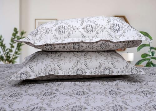 Image of Super Bedzz by Prihaal Decor Cotton Double Size Bedsheet with 2 Pillow Cover Size:108x108 (Peach) bedsheet for Double Bed, Cotton Double bedsheet, Suitable for Bedroom, Gift Set