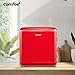 Comfee' RCD50RE2EURT(E) kleiner Kühlschrank, 47 Liter, Retro-Design, Mini-Kühlschrank mit Mono-Tür, einstellbarer Thermostat, leise, geeignet für Zuhause, Büro und Hotel, Rot [Energieklasse E]