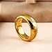 Adreamz 7mm Gold Lord's Engraved Titanium Ring for Men & Women Elvish Power of Magic Wedding Band 13