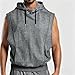 DCEHGEW Men's Loose Fit Sleeveless Hoodie Vintage Athletic Workout Tank Top Comfortable Muscle Gym Shirt with Drawstring-Khaki-M