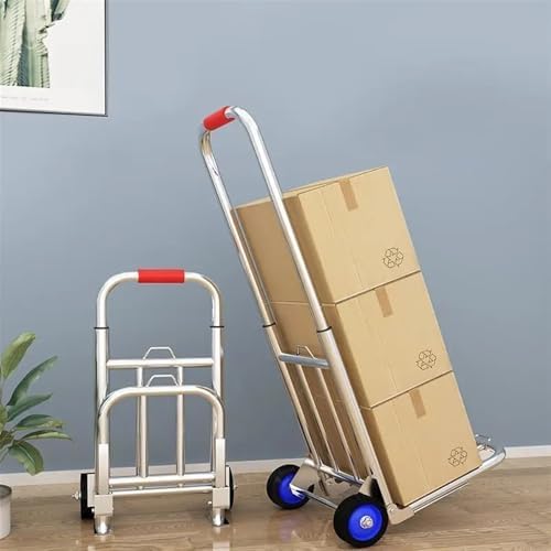 Luggage Trolley Cart with Adjustable Folding Hand Truck and 3 Elastic Ropes, 70kg Capacity for Outdoor Travel, Grocery Shopping, and Moving