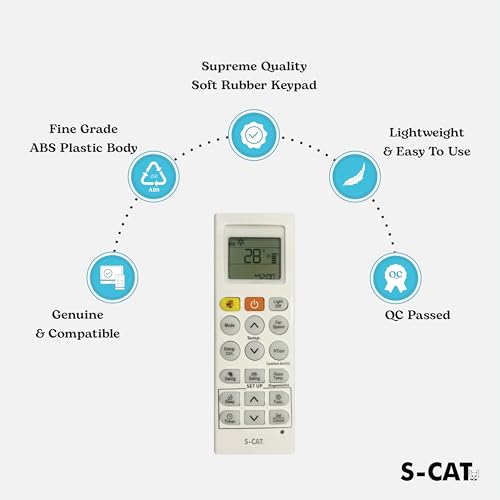 Image of S-CAT AC Remote No. 36P (No Backlight), Compatible /Replacement for LG AC Remote Control (Exactly Same Remote Will Only Work, Contact Customer Care for Order)