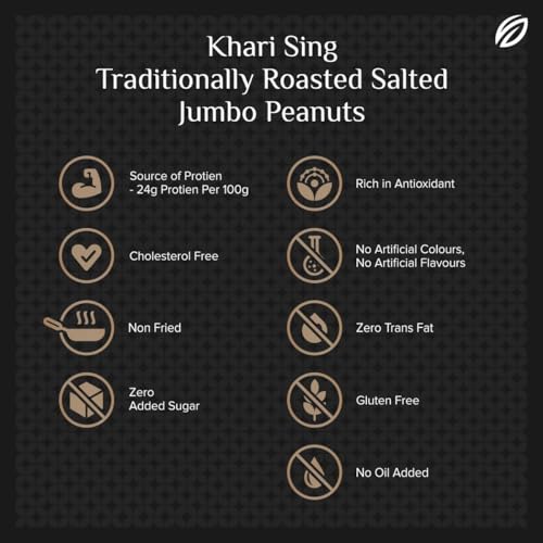SHREGO Peanut Plus Khari Sing Traditionally Roasted Salted Jumbo Peanuts, Snack and Namkeen Vacuum Packed (1440 Gm)