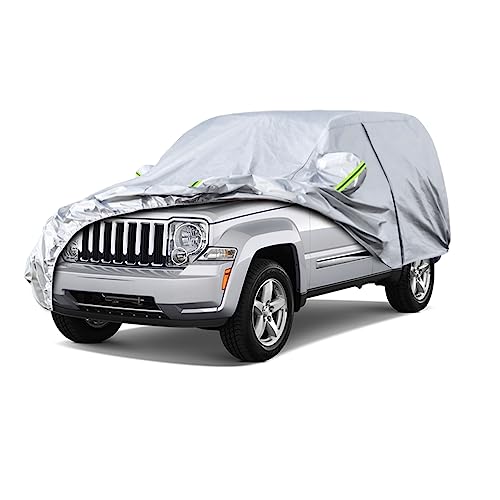 Image of Koukou SUV Car Cover Custom Fit Jeep Liberty from 2000 to 2025, Waterproof Car Cover All Weather for Automobiles Outdoor Indoor with Zipper Door, Sun Rain Dust Snow Protection.