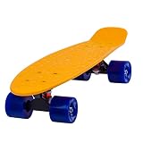 Flybar 22 Inch Complete Plastic Cruiser Skateboard Custom Non-Slip Deck Multiple Colors (Orange)
