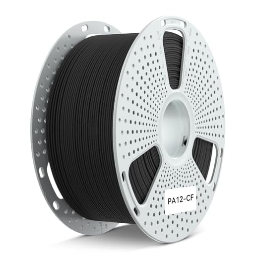 SUNLU PA12-CF Carbon Fiber Nylon Filament 1.75mm - High Precision Engineering Filament with Excellent Wear & Oil Resistance, Big Roll Filament, 2.7kg Spool (5.95 lbs), Black