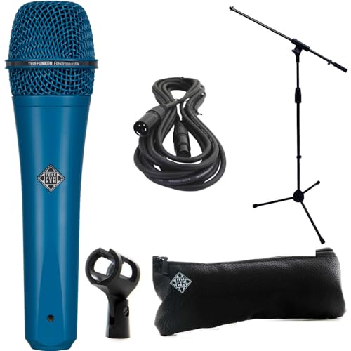 Telefunken M80 Dynamic Microphone (Blue) + XLR Cable and a Mic Stand