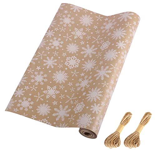 HBell Christmas Wrapping Paper Roll,43cm x 15m Weihnachten Geschenkpapier,Kraft Weihnachtsbaum Geschenkpapier,Perfekt für Weihnachten Neujahr Festival Party Dekorationen