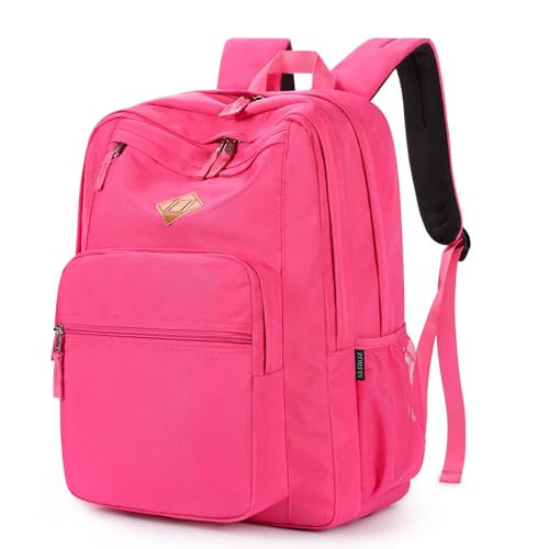 Image of ZORFIN 26L Backpack for College, and Travel: Water Resistant Bookbag - Hotpink