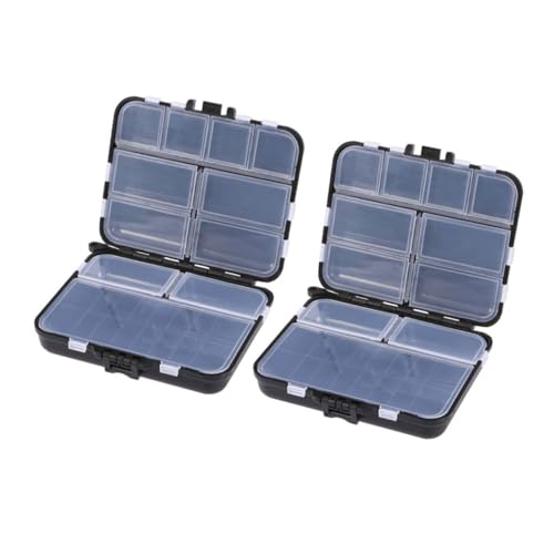 POPETPOP 2Pcs Portable Fishing Tackle Organizer Multi Fishing Supply Box Lightweight Durable Tackle Container for Outdoor Use Easy to Carry