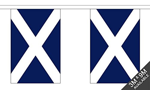 Flagtex St Andrews (Navy Blue) Giant Fabric Bunting – 18.25m with 30 Large Flags – Fabric for Indoor & Outdoor Use – String Flags Banners Scotland Scottish Saltire UK British