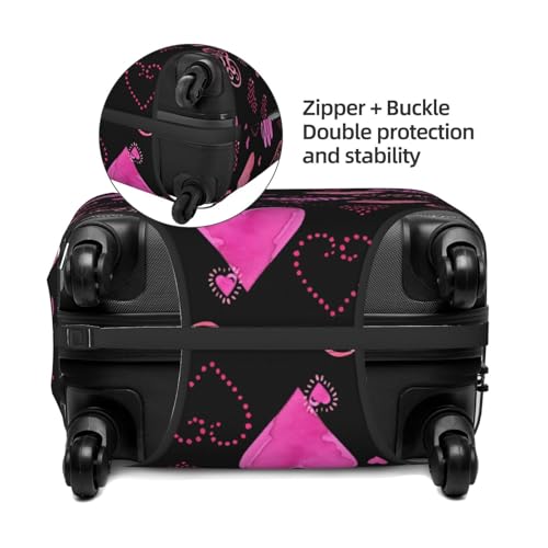 Red Watercolor Hearts Luggage Cover Washable Elasticated Luggage Covers for Suitcase tsa Approved Stylish Dust and Scratch Resistant Luggage Case Protector3