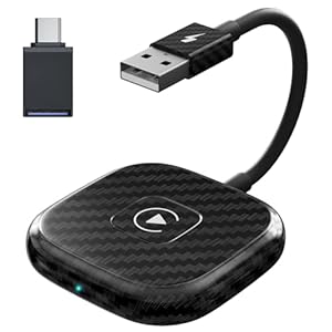 Draadloze Carplay-adapter voor iph0ne, Plug & Play converteert bedrade CarPlay naar draadloos, werkt met alle originele bedrade CarPlay-auto’s, geschikt voor iPh0ne 6+ en iOS 10+, lage latentie