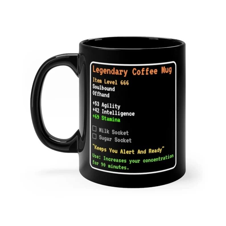 Gamer Mmorpg Mug, Mug Gaming, Coffee Stats Mug Retro