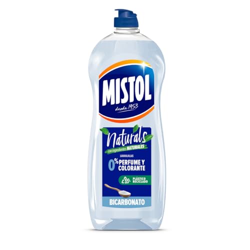 MISTOL   Naturals Bicarbonato | Lavavajillas a Mano Hipoalergénico | Fórmula sin Perfumes ni Colorantes | Máximo Cuidado para Pieles Sensibles y Eficacia Impecable en la Limpieza | 650 ml