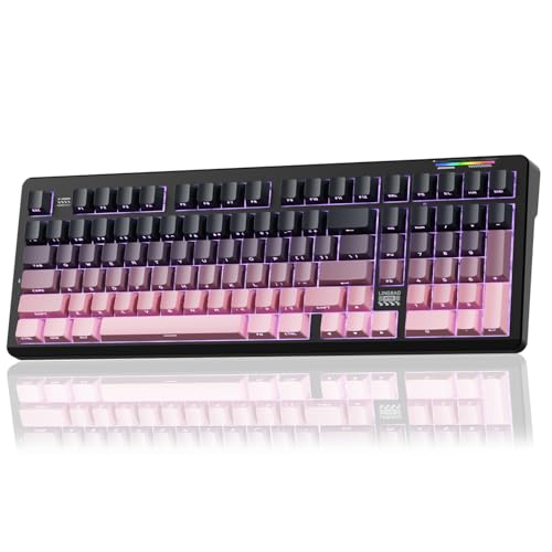 Image of LINGBAO K98 - 96% Wireless Mechanical Keyboard, Tri-Mode BT5.0 /2.4GHz /USB-C, Creamy Keyboard with Number Pad, Gasket Hot Swappable Linear Switches RGB Backlit Gaming Keyboards for Win /Mac /PC, (Pink)