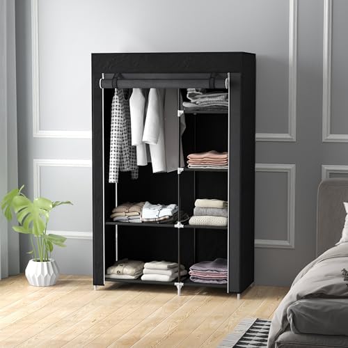 Armoire penderie tissu noire 103x43x162,5 cm HOMCOM