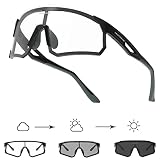 Lasiyanor Lightweight Photochromic Cycling Glasses, Polarized Sports Bike Glass UV400 Protection For