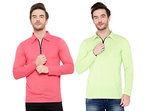 Image of Men's Full Sleeve Zip Collared Neck Pack of 2